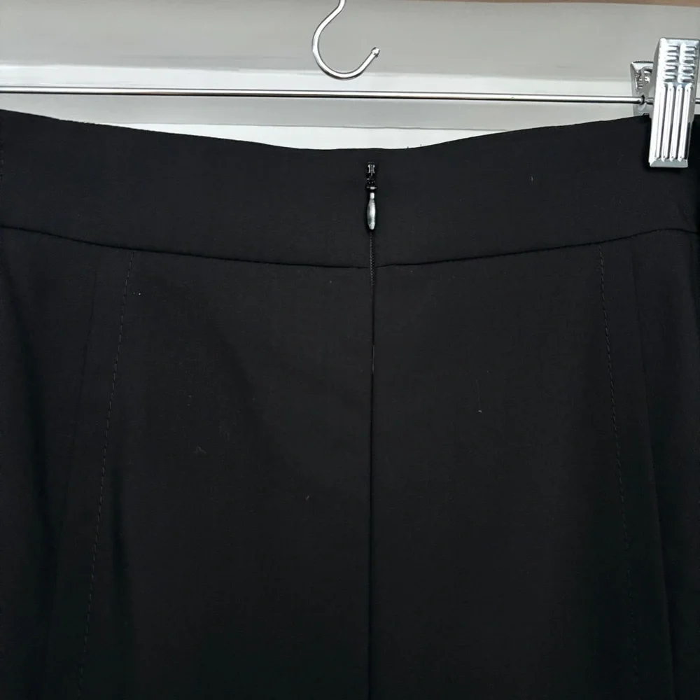 Akris Punto Black Wool Pencil Skirt Exposed Stitch Size 10